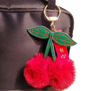 NWOT Cherries Purse Charm or Key Chain